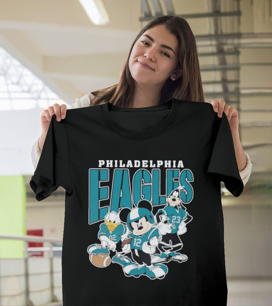 Philadelphia Eagles Mickey Donald Goofy Football Team T-Shirt