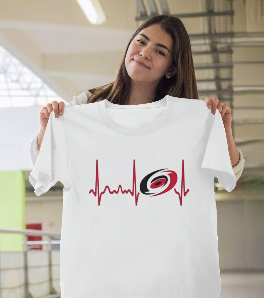 Carolina Hurricanes Heartbeat Hockey 2024 NHL Fan Gear T-Shirt