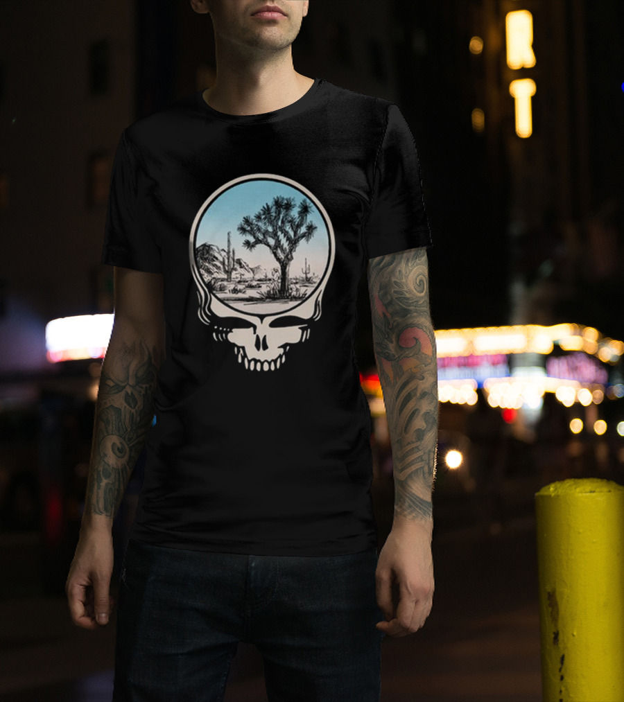 Grateful Dead Skull Desert Scene With Cacti And Joshua Tree T-Shirt