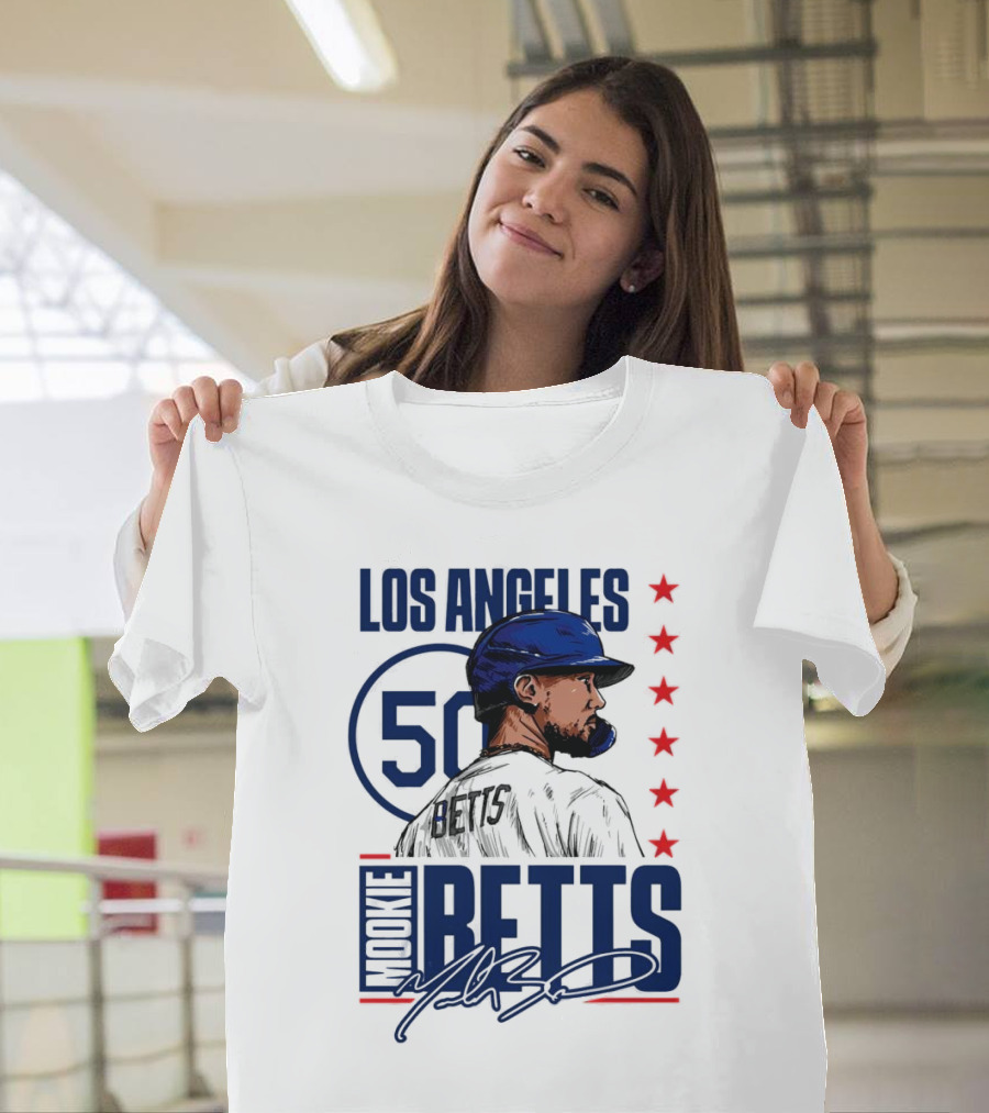 Mookie Betts 50 Los Angeles Dodgers Baseball Stars T-Shirt