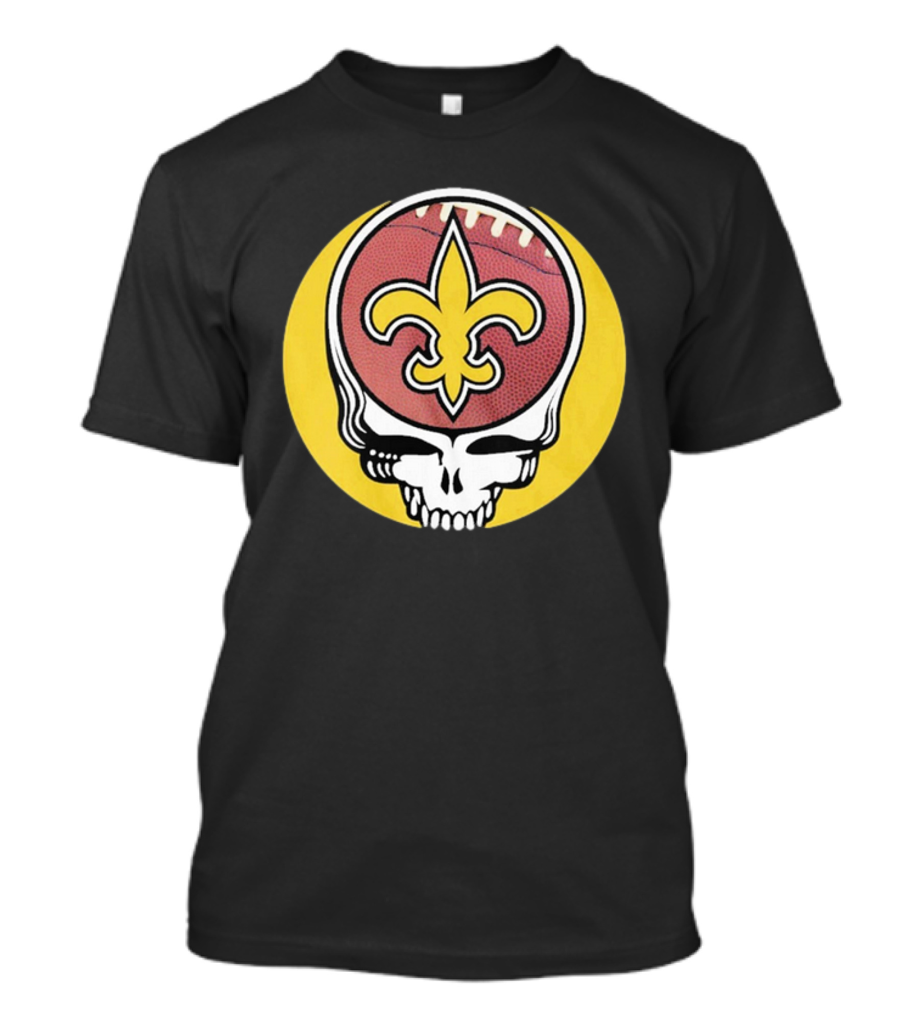 New Orleans Saints Grateful Dead Skull Logo Football T-Shirt