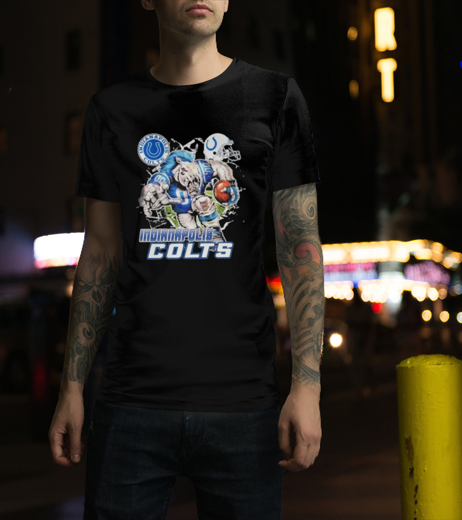 Indianapolis Colts Mascot Breaking Through Wall Vintage T-Shirt