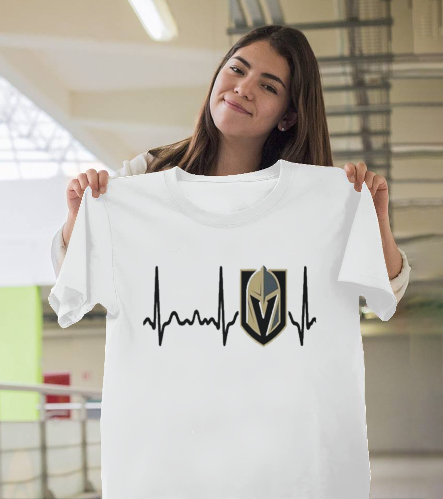 Vegas Golden Knights Heartbeat Hockey 2024 Logo Edition T-Shirt