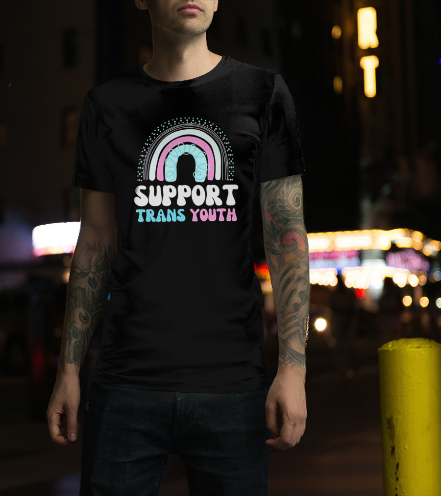 Support Trans Youth Rainbow Rights Ally Pride T-Shirt