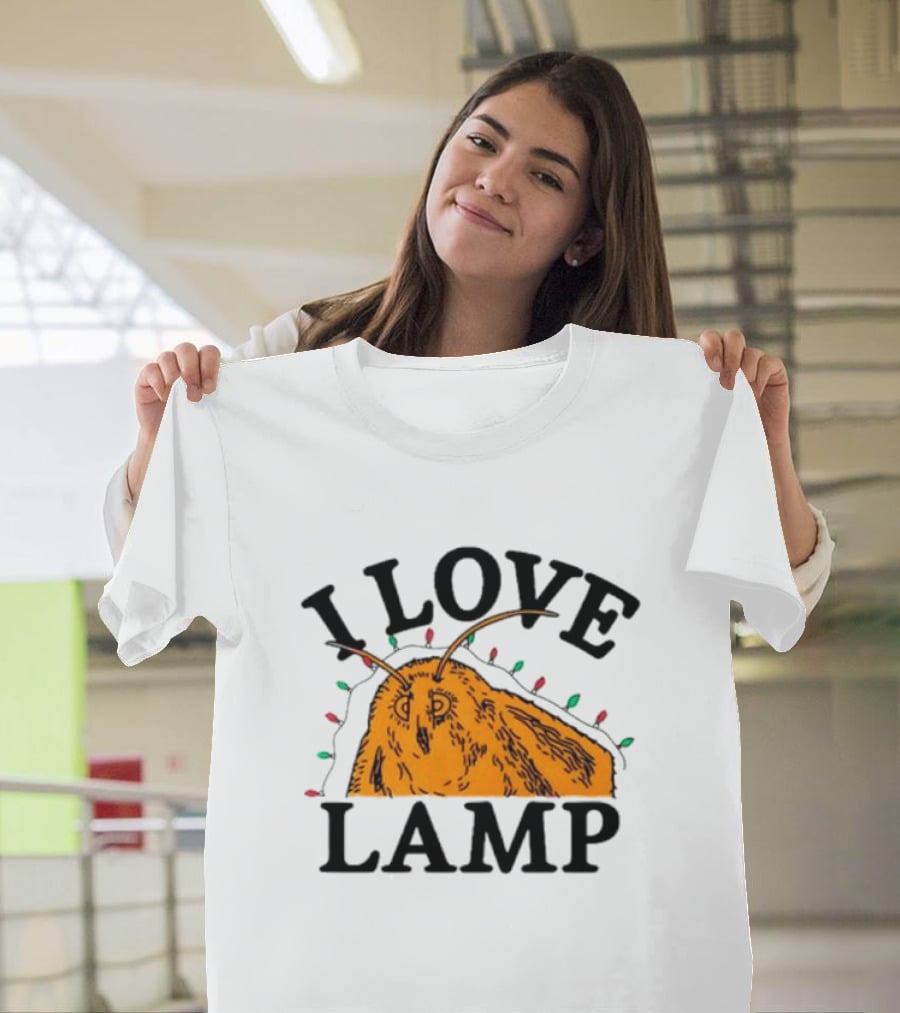 I Love Lamp Moth Christmas Lights T-Shirt