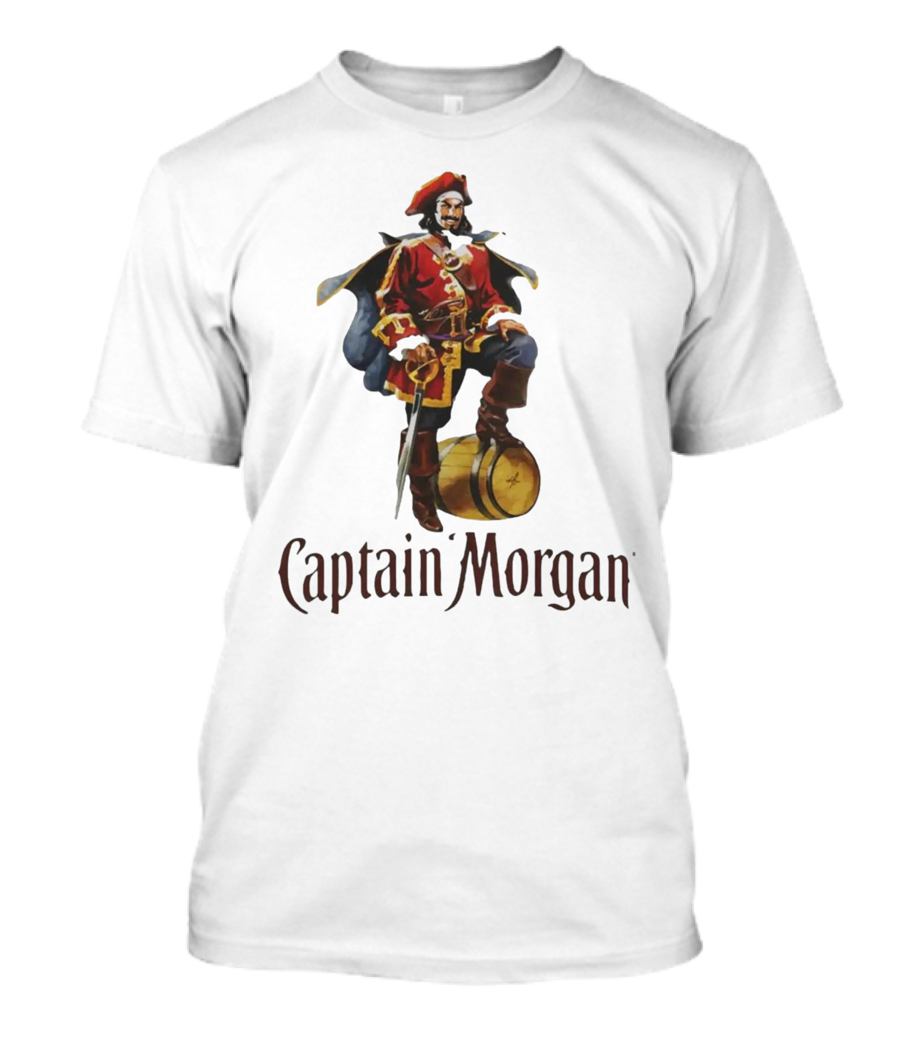 Captain Morgan Rum Pirate Standing On Barrel T-Shirt