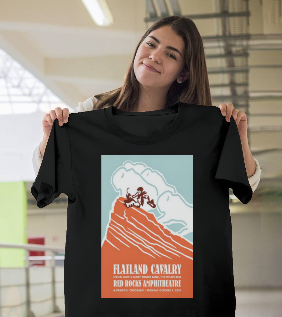 Flatland Cavalry Red Rocks Amphitheatre Morrison 2024 Randy Rogers Band The Wilder Blue T-Shirt