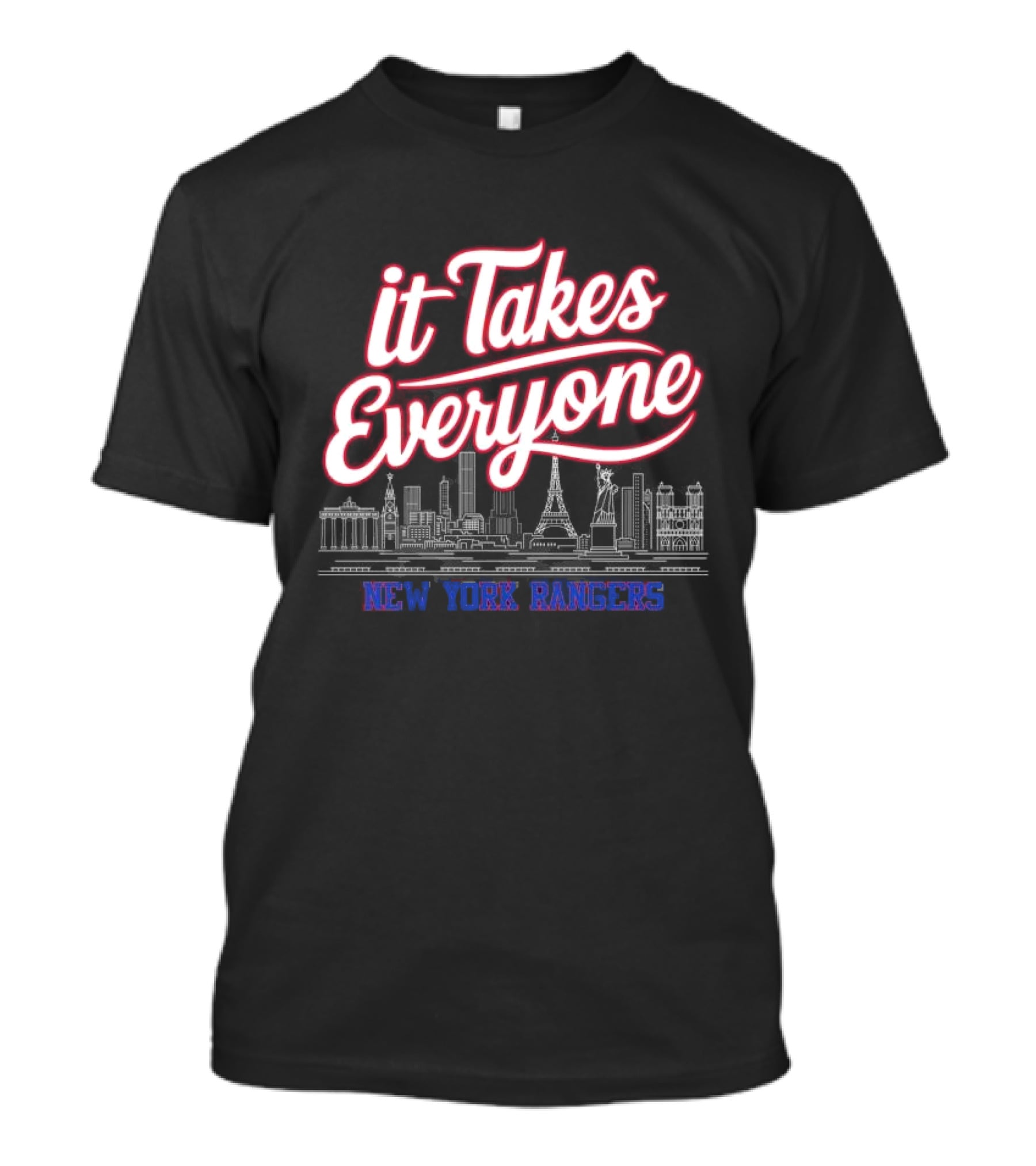 It Takes Everyone New York Rangers Skyline Hockey T-Shirt