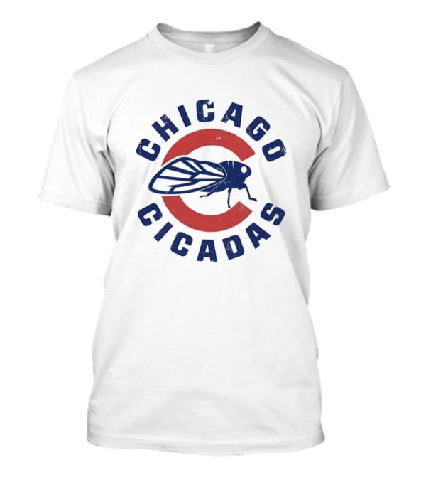 Chicago Cicadas Baseball Team Vintage Logo Icon With Red C And Large Cicada T-Shirt