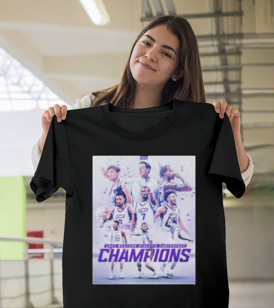 GCU 2024 Western Athletic Conference Champions Basketball Team T-Shirt