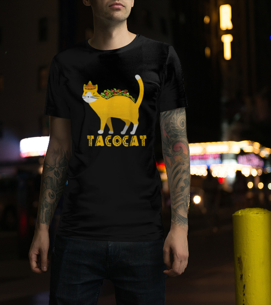 Tacocat Sombrero Taco Cat With Tacos Mexican Food Graphic 365 T-Shirt