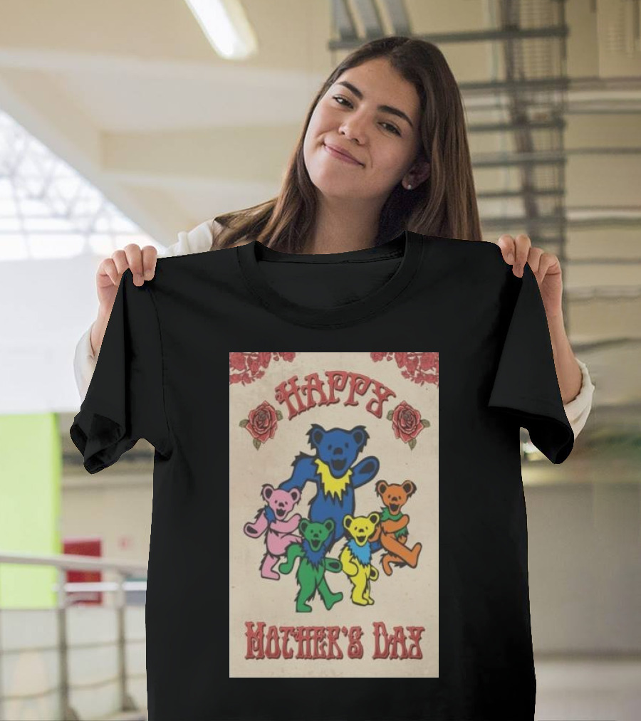 Grateful Dead Dancing Bears Happy Mother’s Day Roses T-Shirt