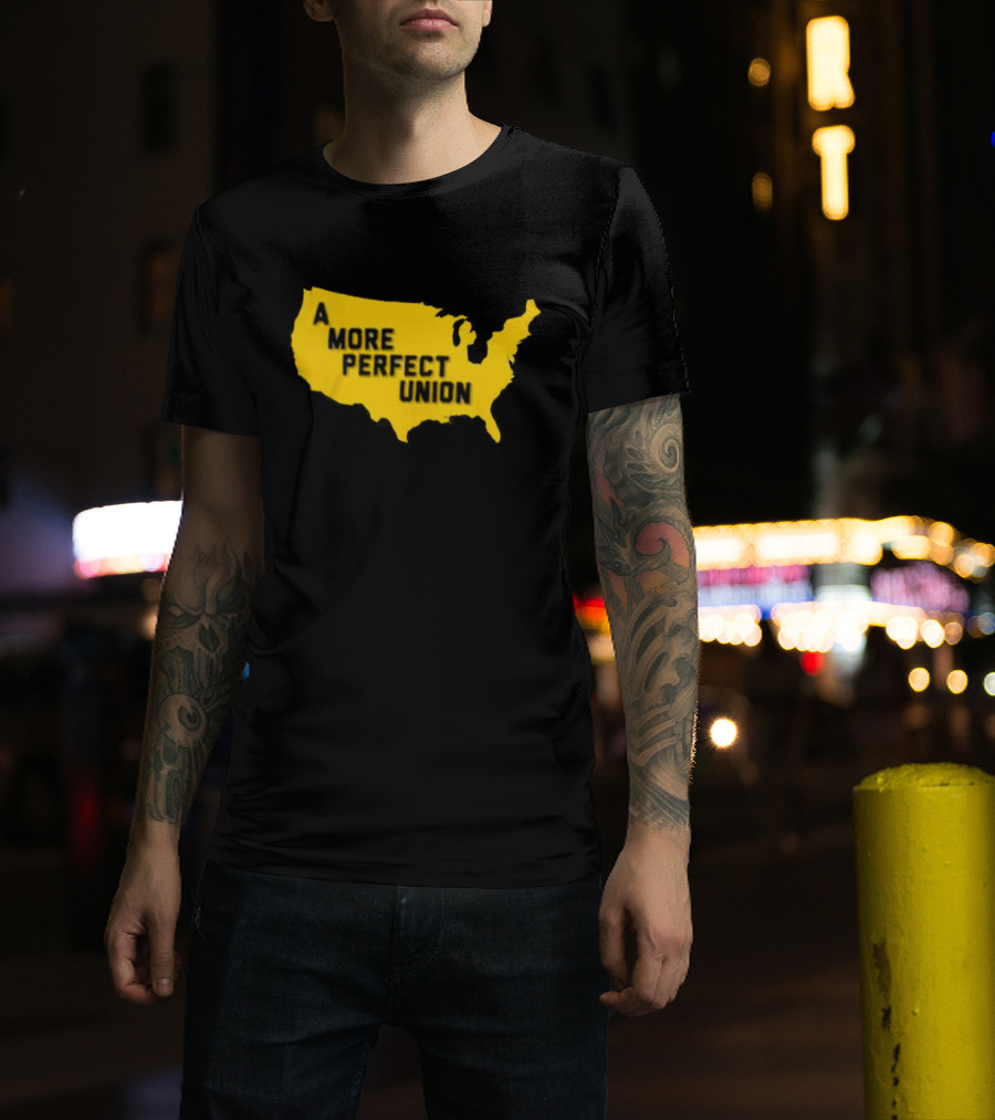 Michigan Wolverines A More Perfect Union Map T-Shirt