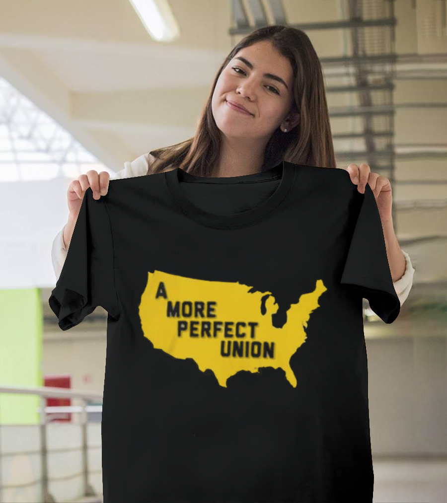 Michigan Wolverines A More Perfect Union Map T-Shirt