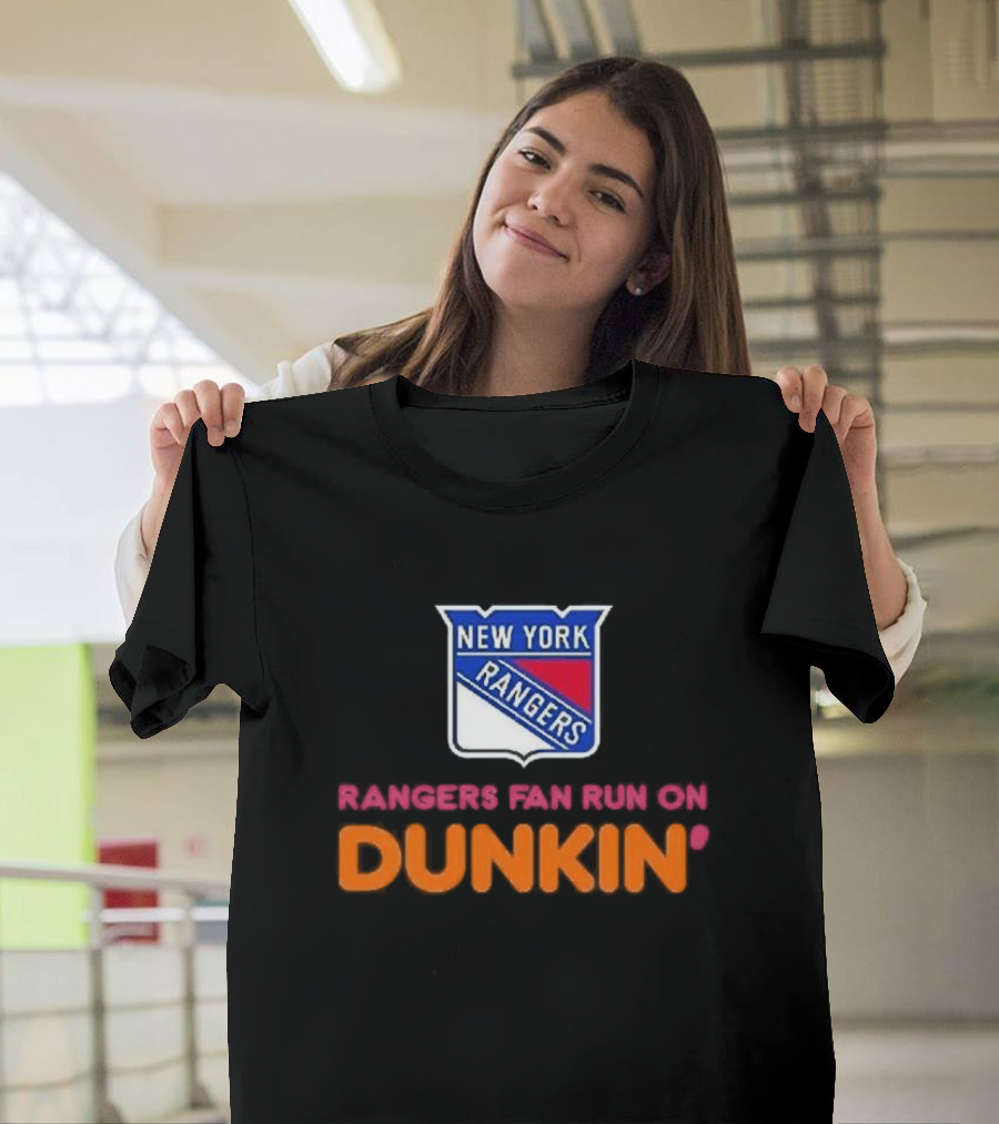 New York Rangers Fan Run On Dunkin T-Shirt