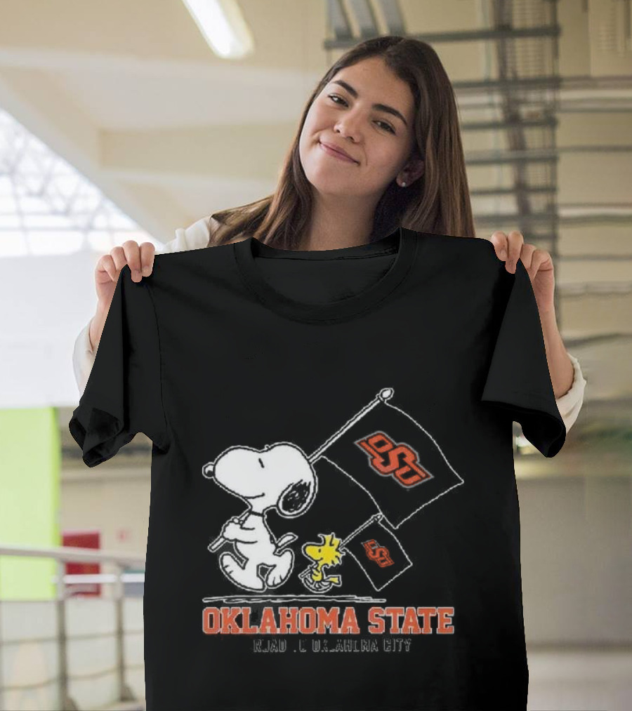 Snoopy Woodstock Oklahoma State OSU Road to Oklahoma City T-Shirt