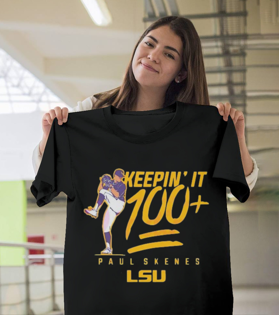 LSU Tigers Keepin' It 100+ Paul Skenes Baseball T-Shirt