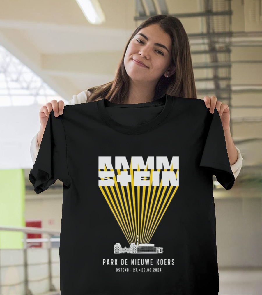 Rammstein Park De Nieuwe Koers Ostend 27-28.06.2024 Light Show and Venue Skyline T-Shirt