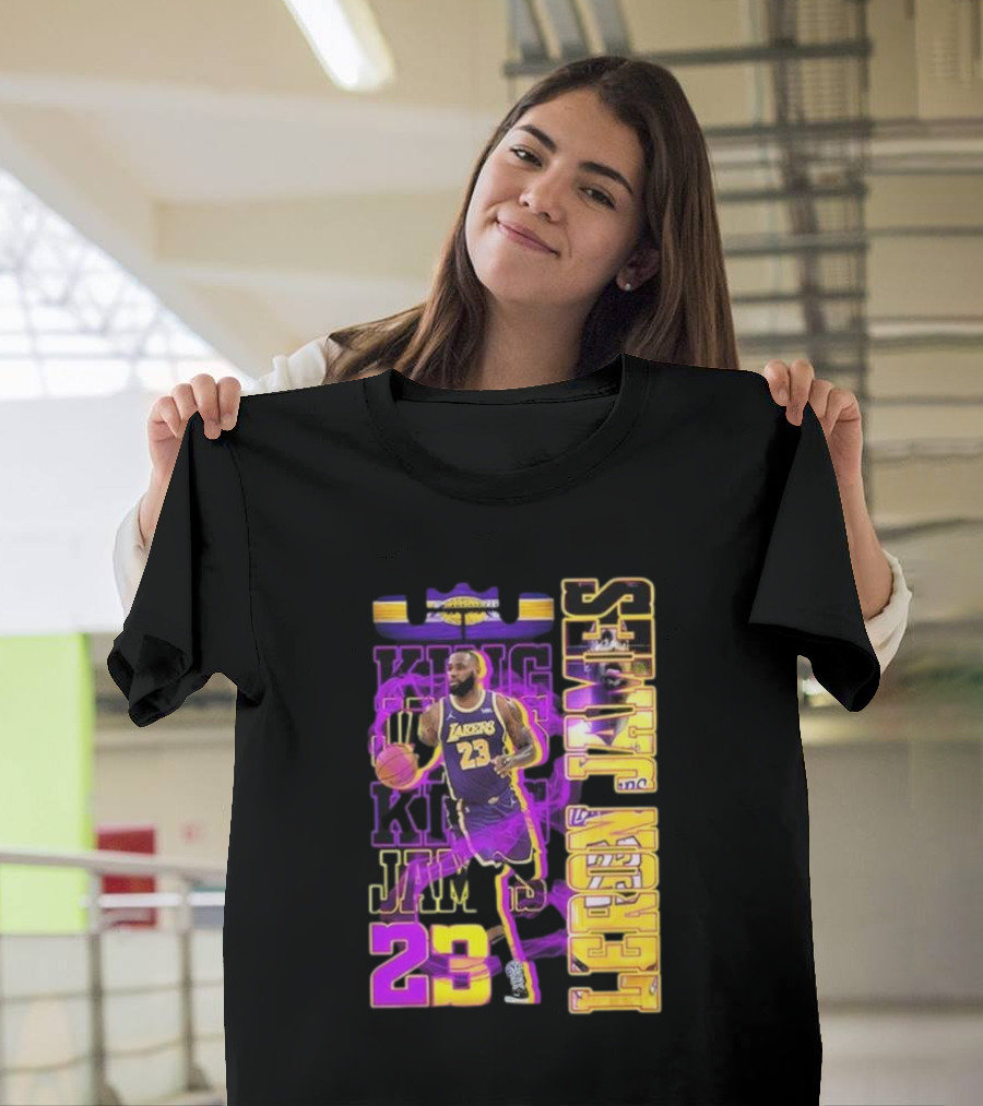 King LeBron James No. 23 Los Angeles Lakers True King Fan T-Shirt