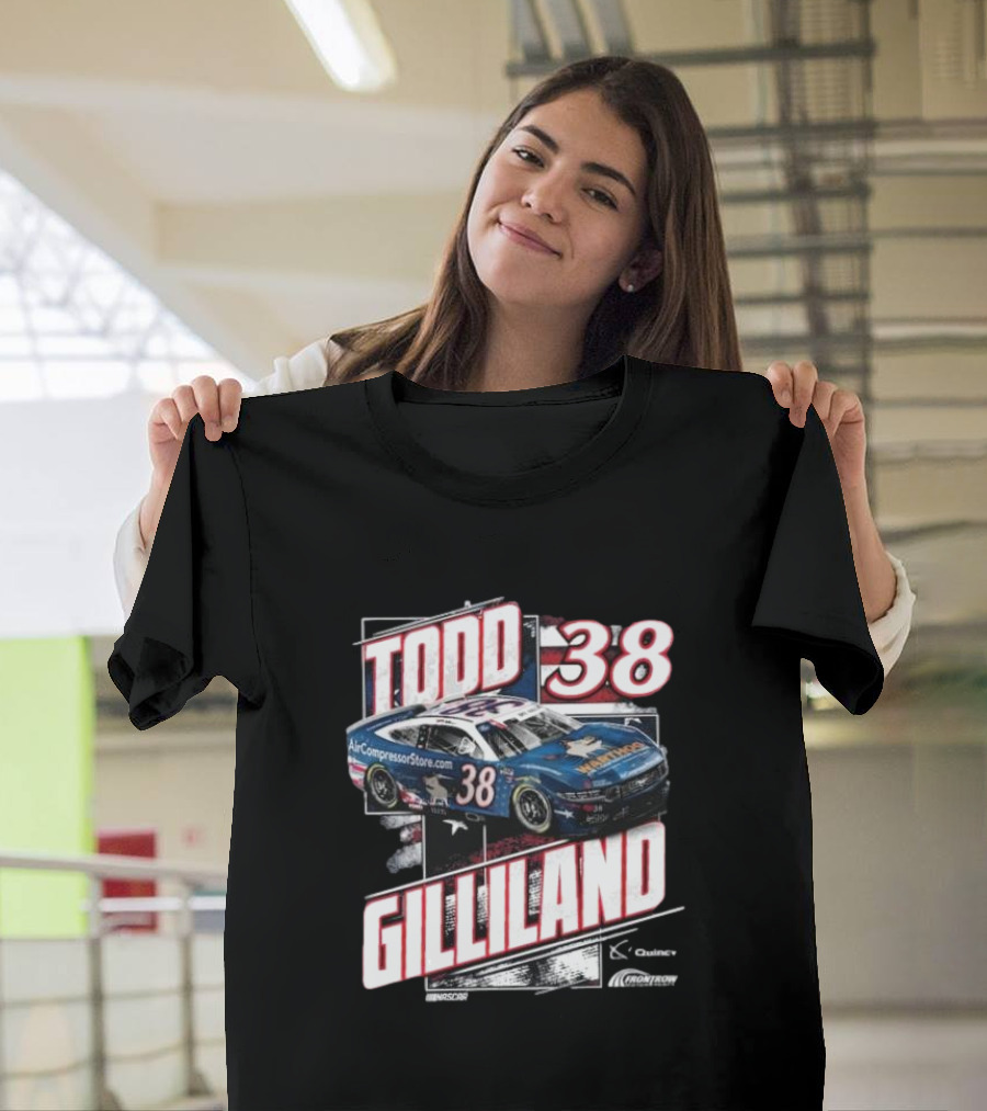 Todd Gilliland 38 Quincy Compressors Checkered Flag Sports Patriotic NASCAR Car T-Shirt