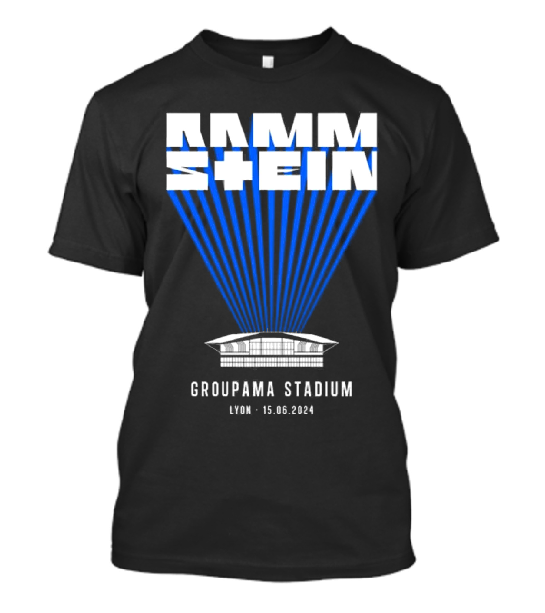 Rammstein Concert Groupama Stadium Lyon 15.06.2024 Stadium Imagery Blue Light T-Shirt