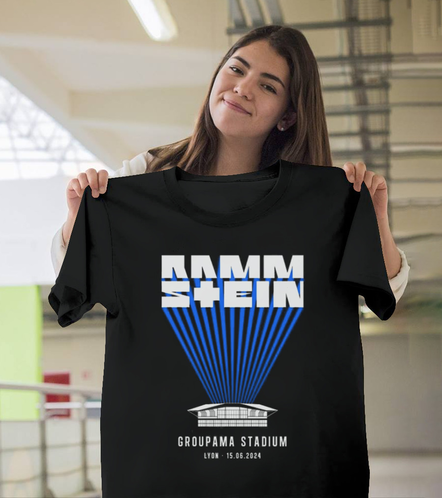 Rammstein Concert Groupama Stadium Lyon 15.06.2024 Stadium Imagery Blue Light T-Shirt