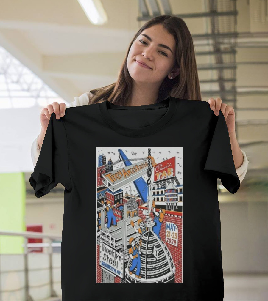 Trey Anastasio and Classic Tab May 21-23 2024 Brooklyn Steel Brooklyn NY Construction Scene T-Shirt