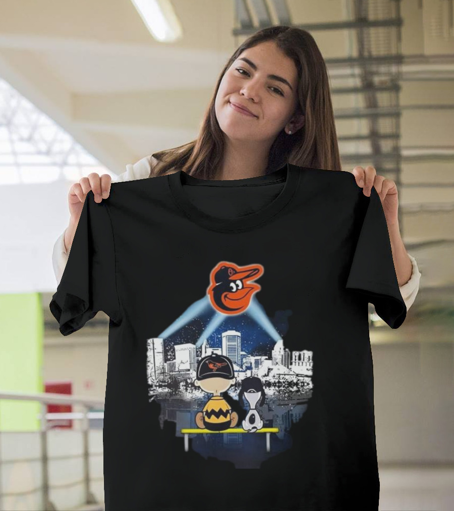 Charlie Brown And Snoopy Baltimore City Orioles T-Shirt