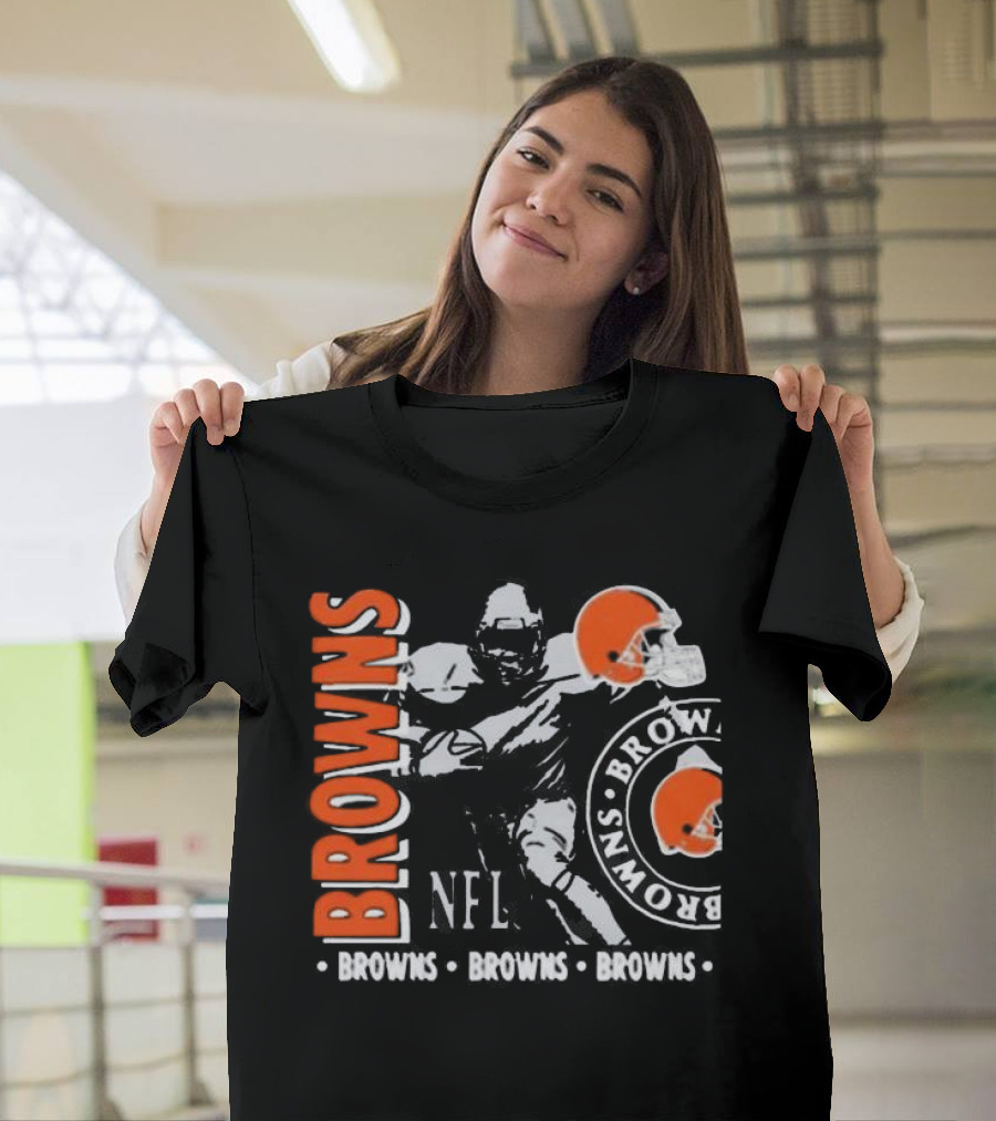 Cleveland Browns NFL Helmet And Player Browns Browns Browns T-Shirt