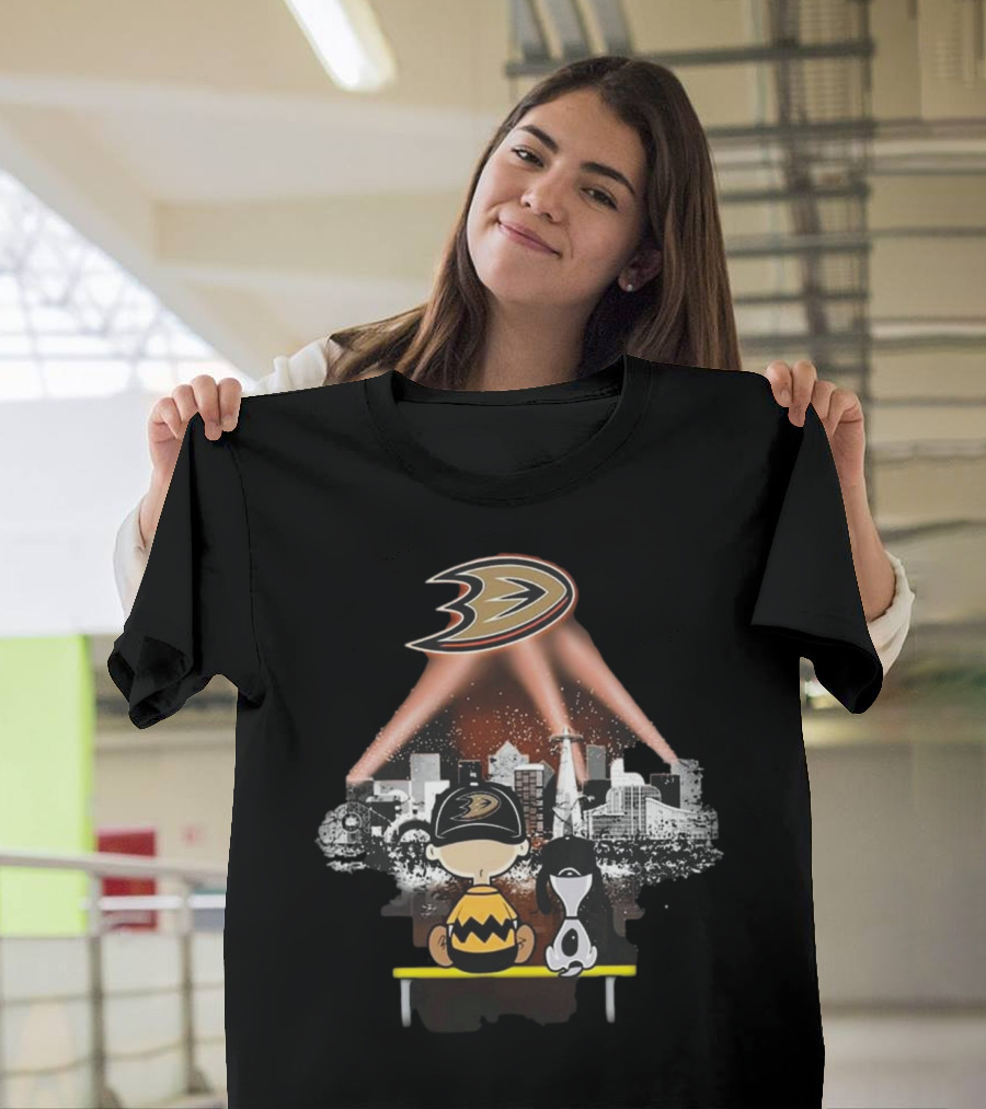 Charlie Brown and Snoopy Anaheim Ducks City T-Shirt