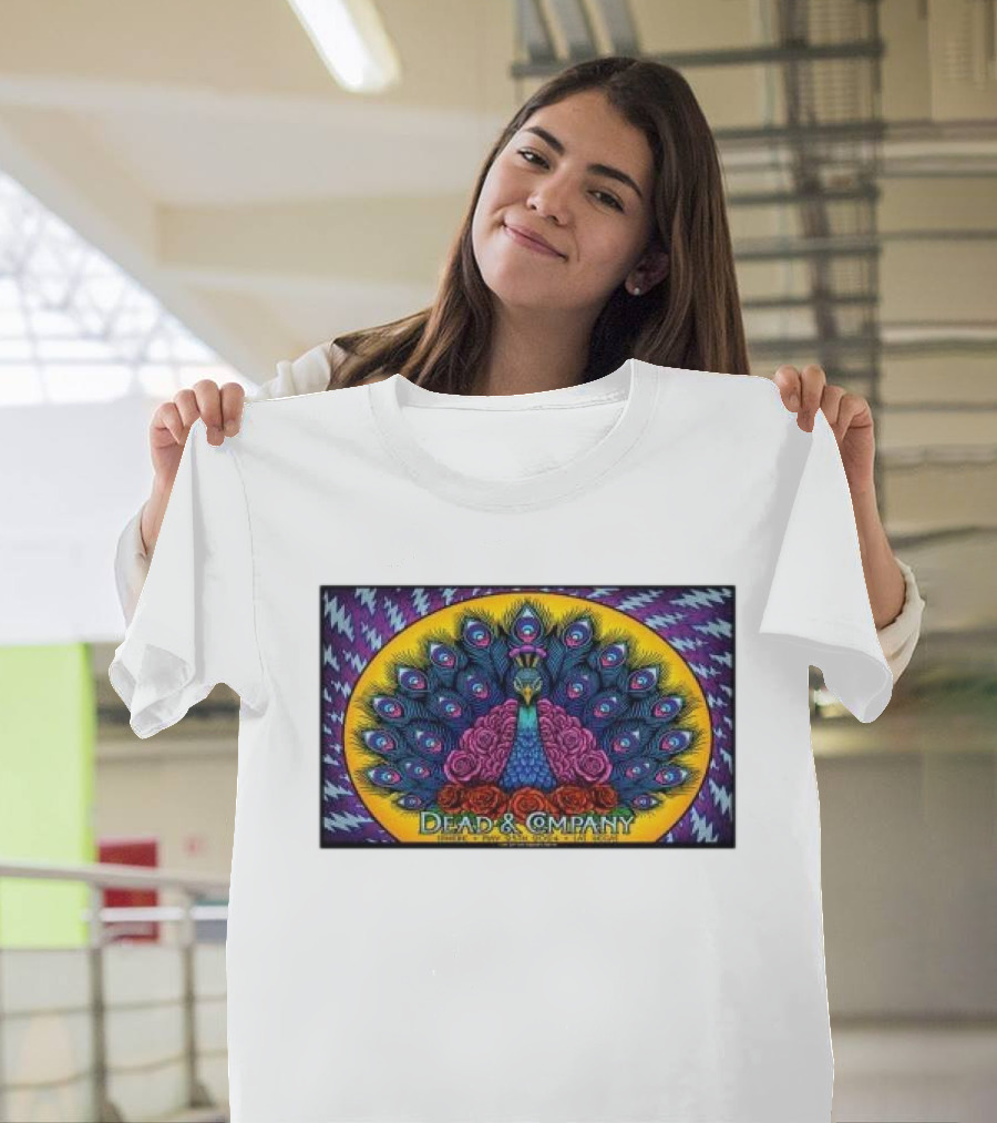 Dead And Company May 25 2024 Las Vegas NV Peacock and Roses T-Shirt
