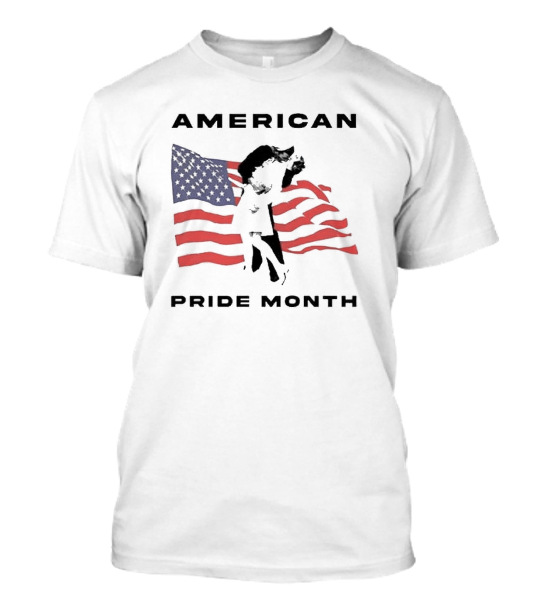 American Pride Month Celebration With Patriotic Flag And Couple Hugging T-Shirt