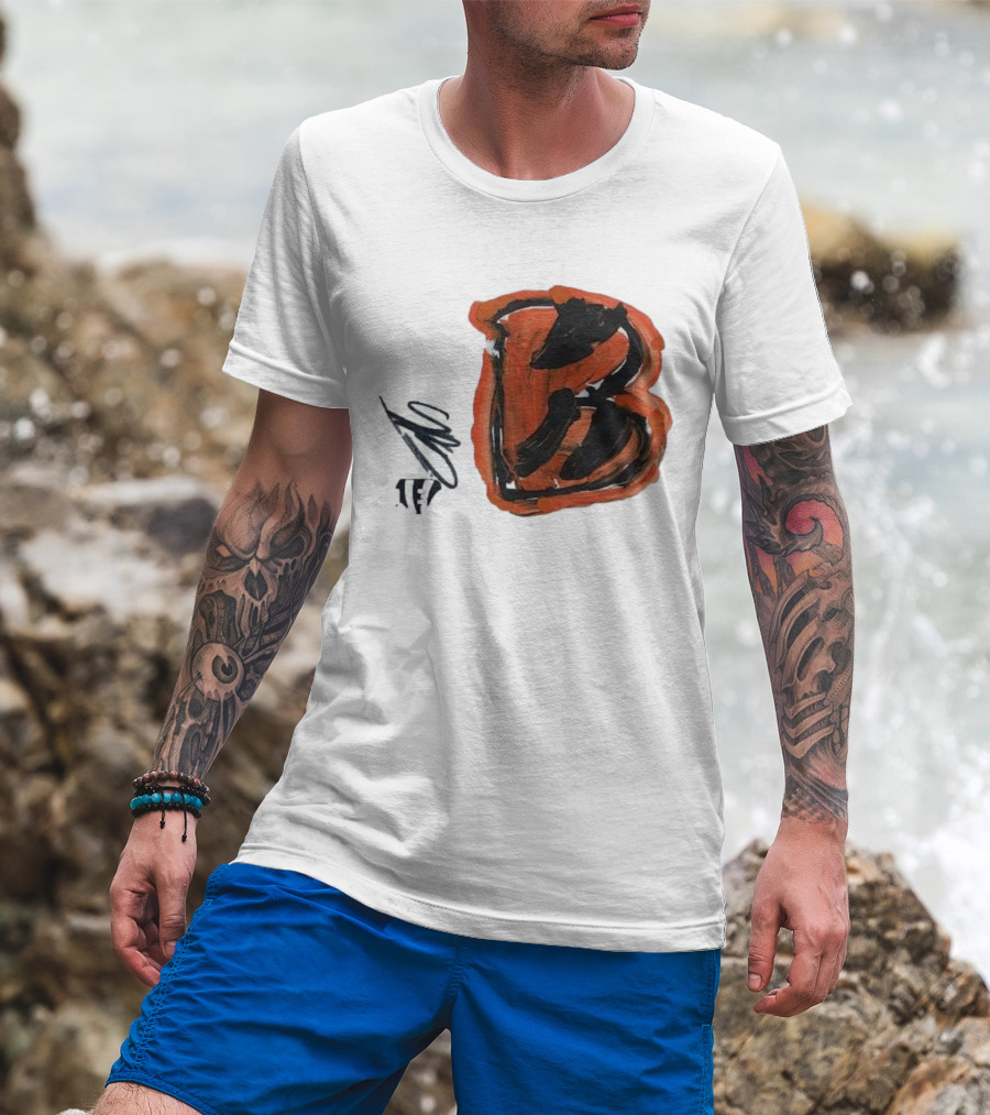 Jermaine Burton Cincinnati Bengals Paint Tri-Blend B T-Shirt