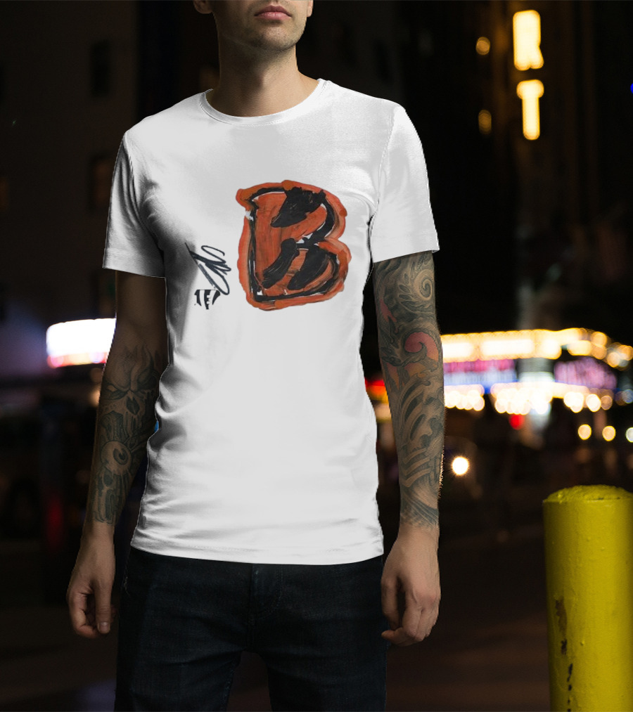 Jermaine Burton Cincinnati Bengals Paint Tri-Blend B T-Shirt