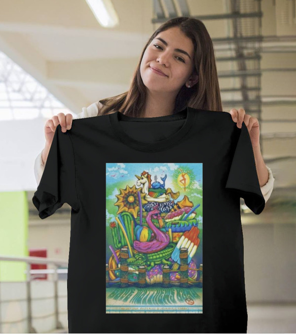 Dave Matthews Band Jacksonville FL May 28th 2024 Psychedelic Unicorn Flamingo T-Shirt