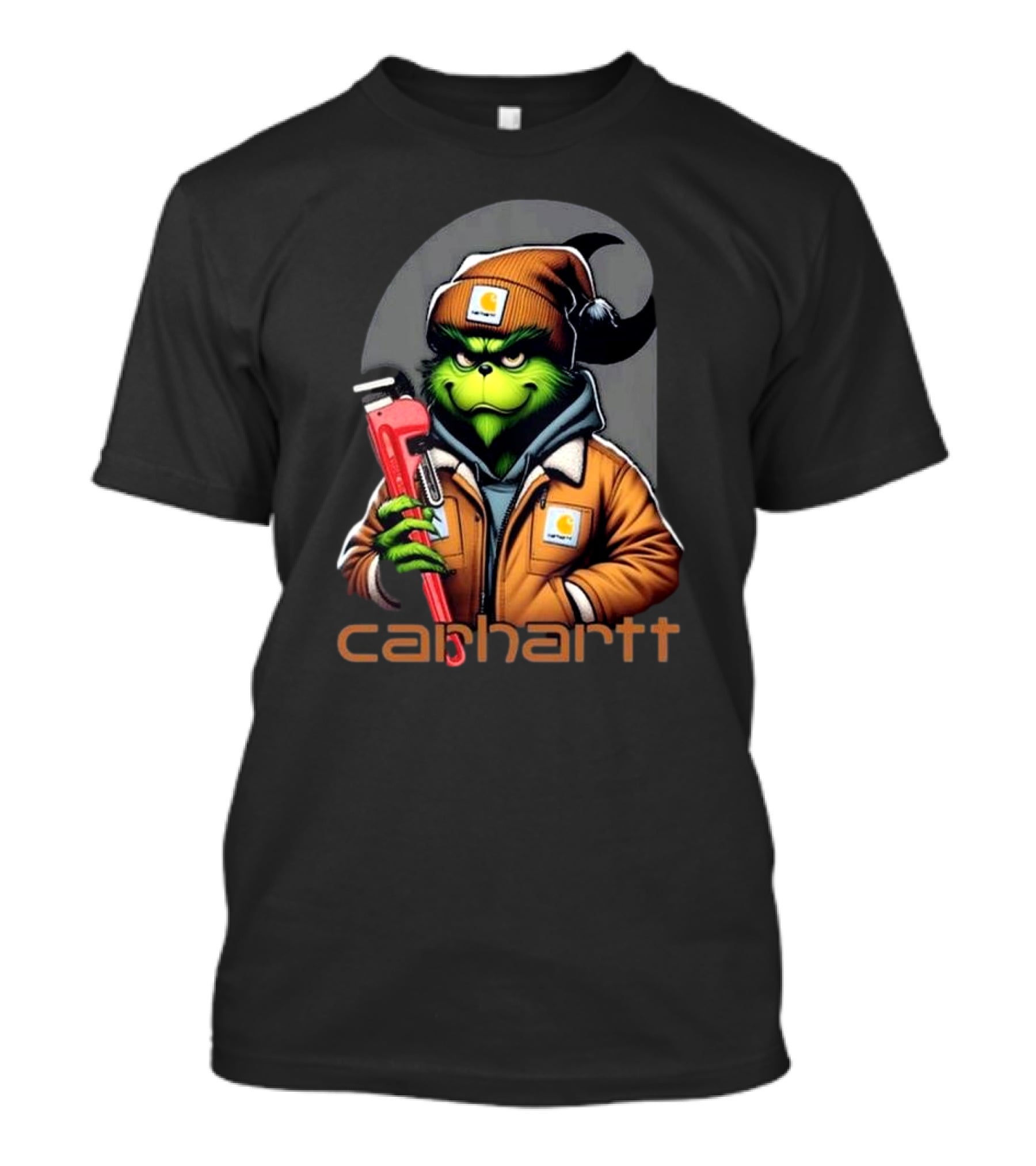 Grinch Carhartt Mechanic Holding Wrench T-Shirt