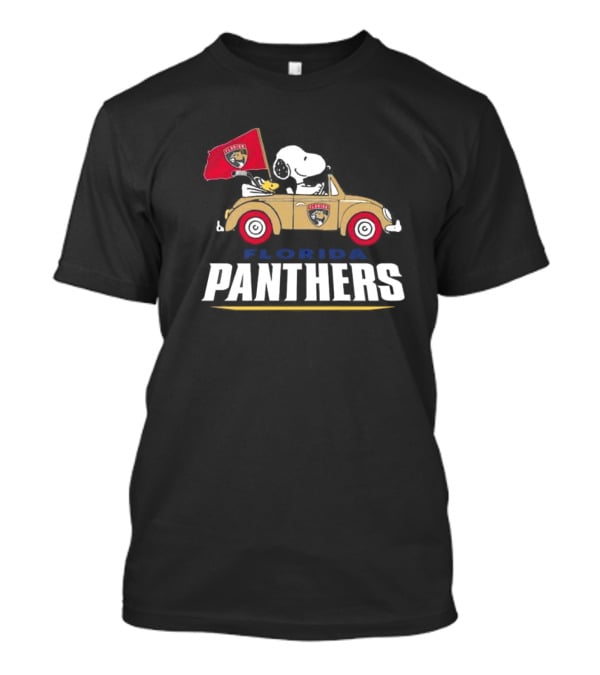 Florida Panthers Hockey Snoopy Driving Classic Car Fan T-Shirt