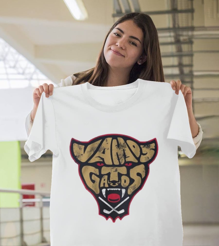 Florida Panthers Vamos Gatos Logo Cat Hockey T-Shirt