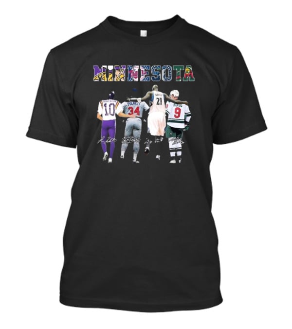Minnesota Tarkenton Puckett Garnett Koivu Sports Legends Signatures T-Shirt
