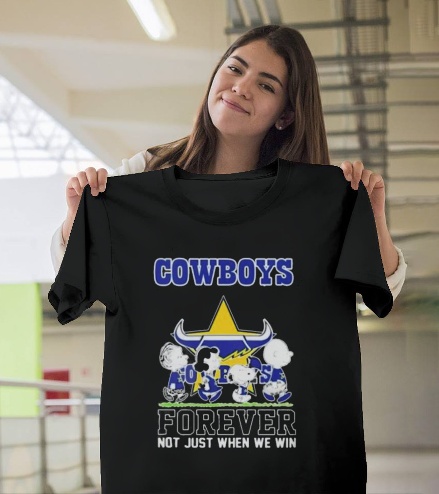 Peanuts Characters Walking Cowboys Forever North Queensland Not Just When We Win T-Shirt