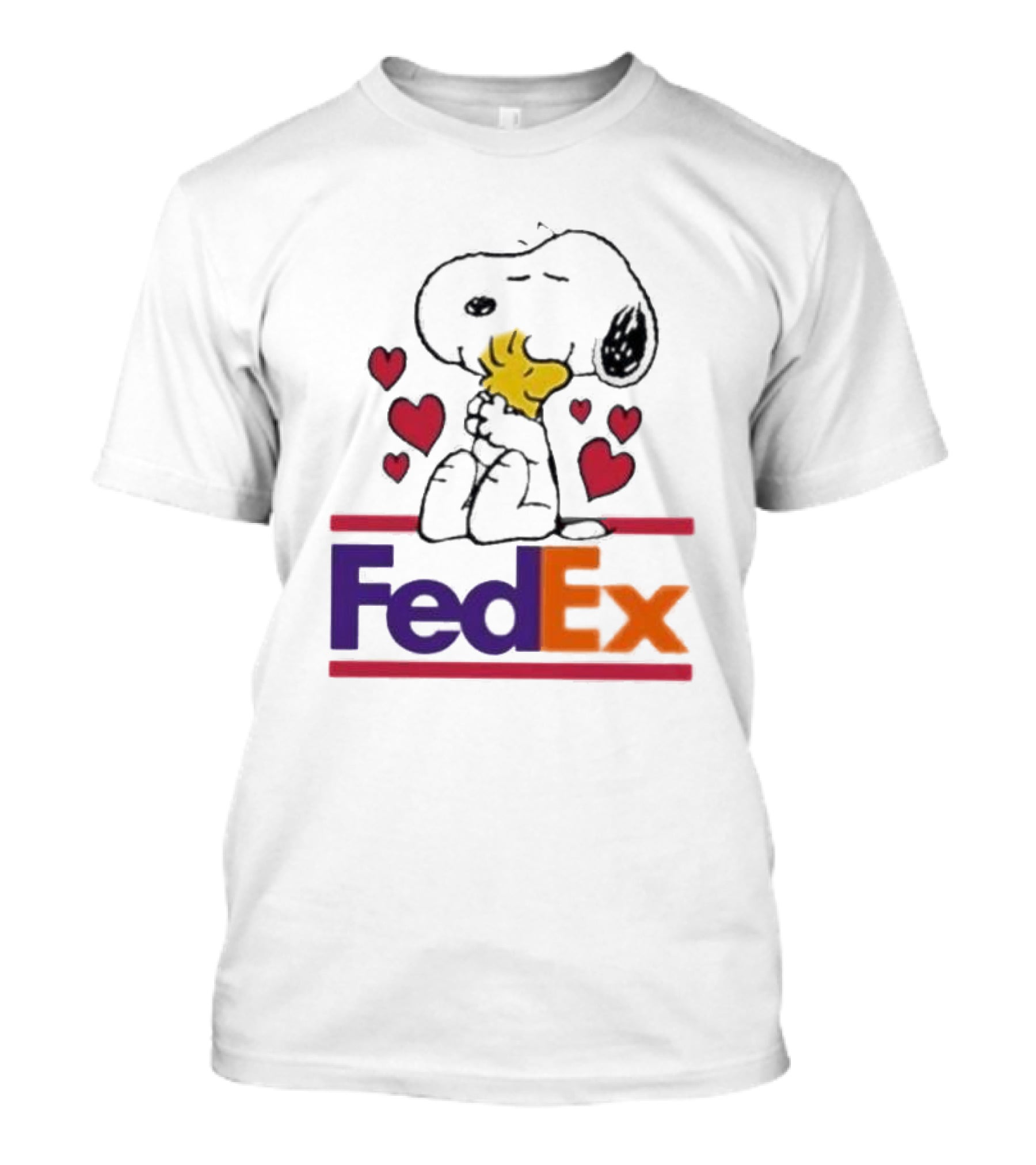 Snoopy Woodstock Hugs Hearts FedEx T-Shirt