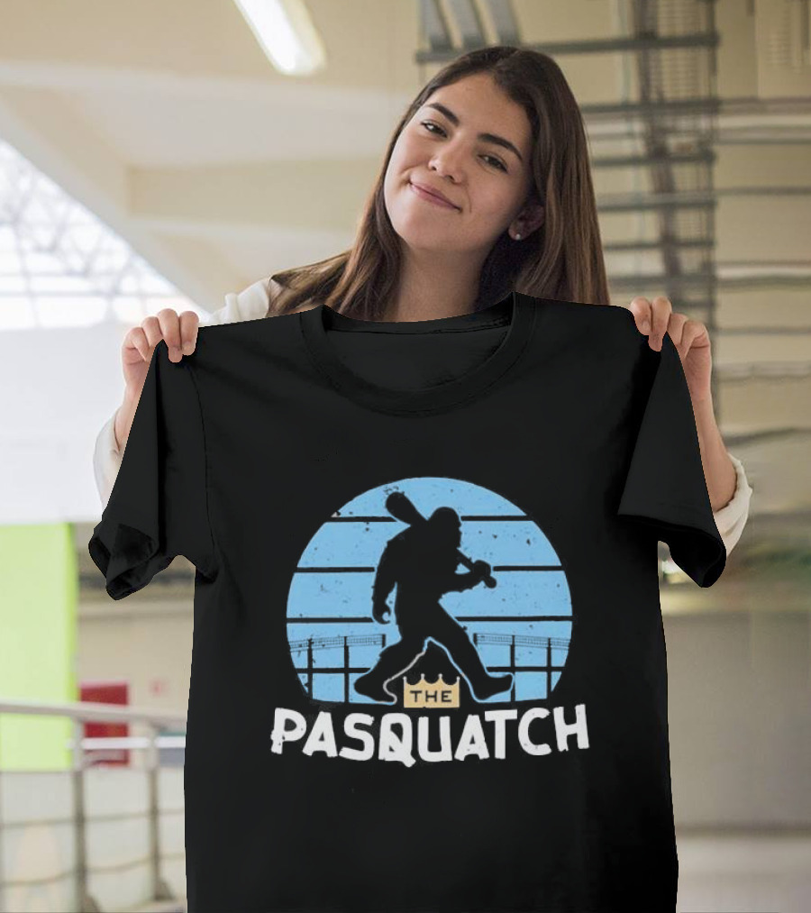 The Pasquatch Kansas City Royals Baseball Sasquatch Silhouette with Crown T-Shirt