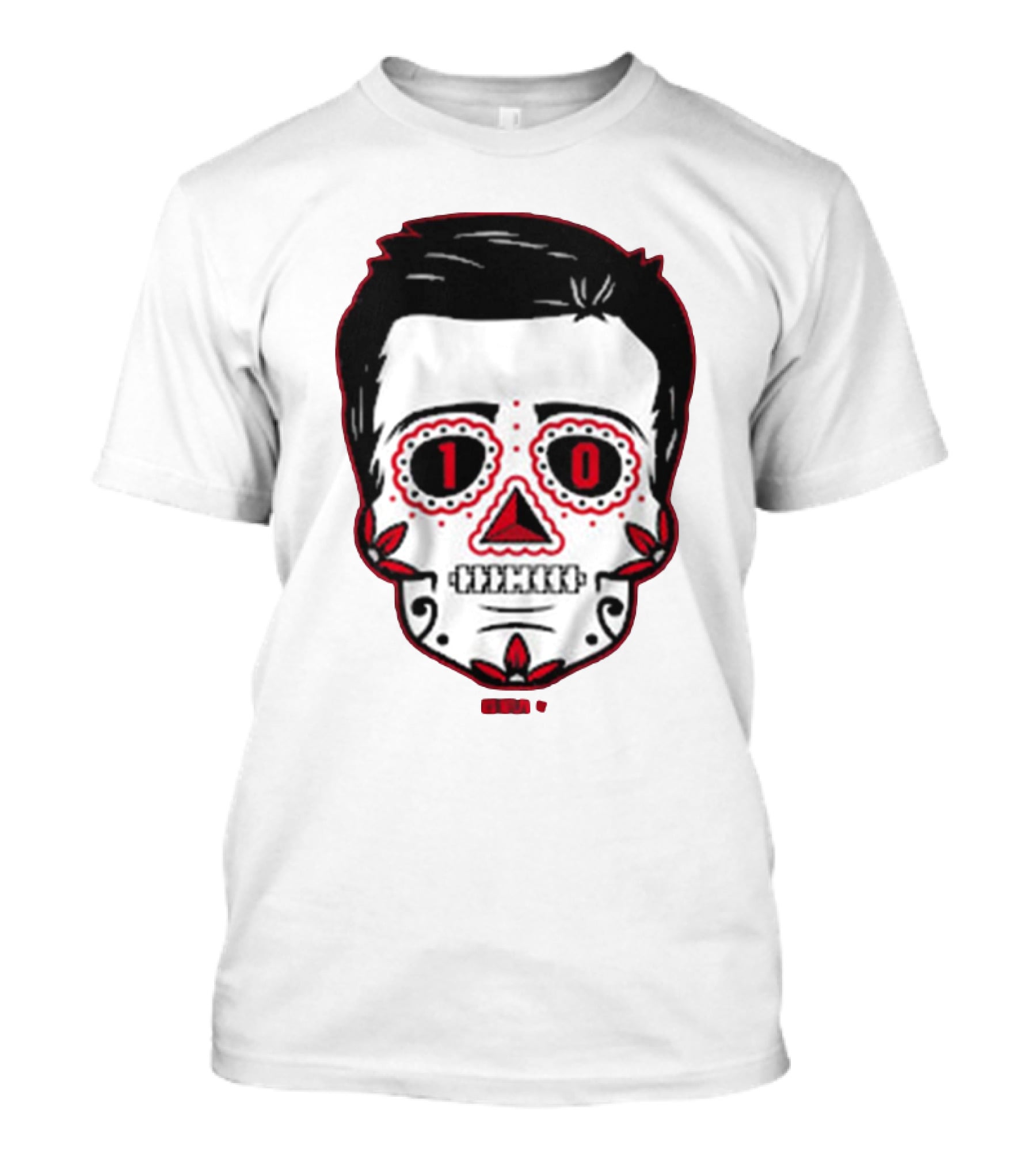 Drake Maye Sugar Skull Football Themed T-Shirt