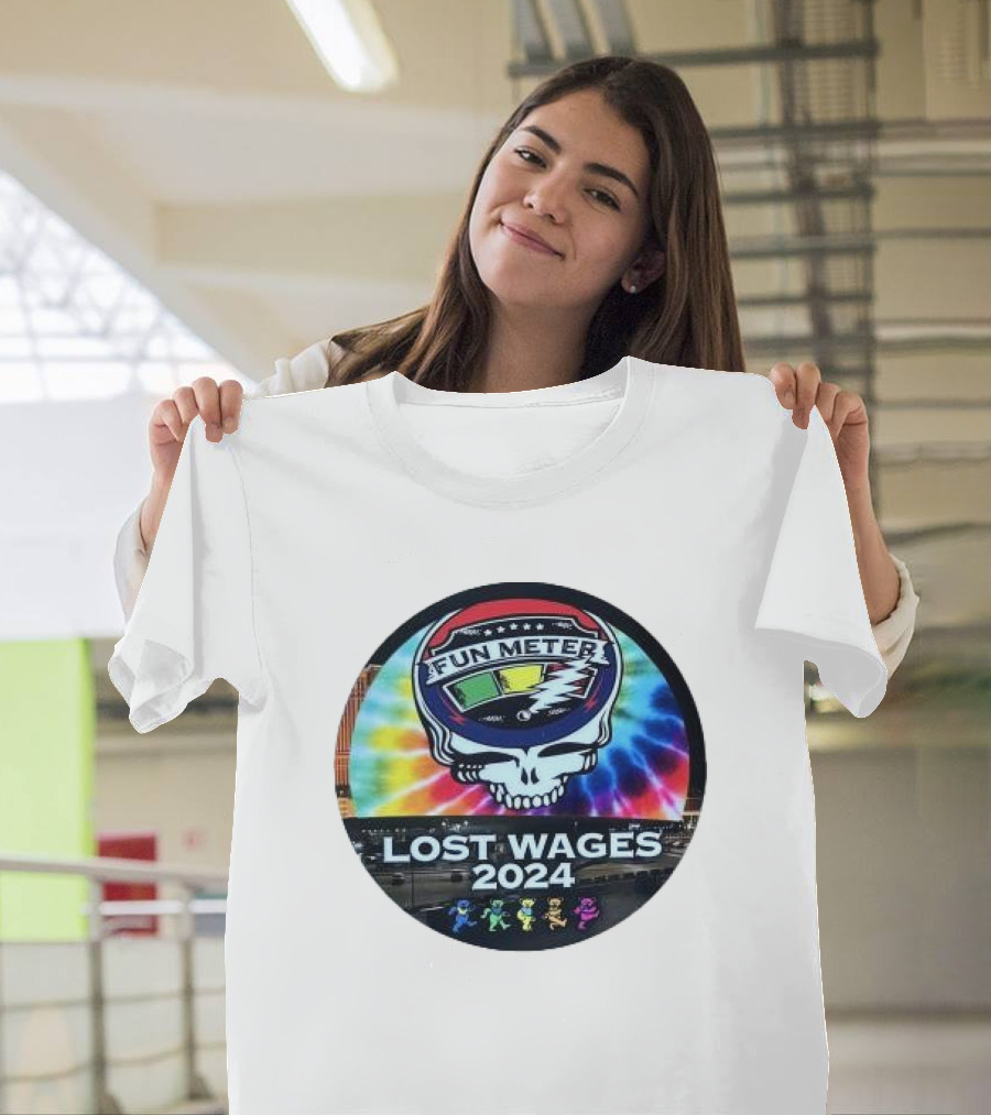 Grateful Dead Tie-Dye Fun Meter Skull Lost Wages T-Shirt