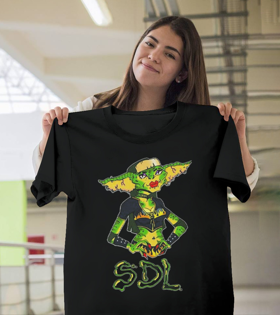 Steph De Lander SDL Gremlin Character in Punk T-Shirt