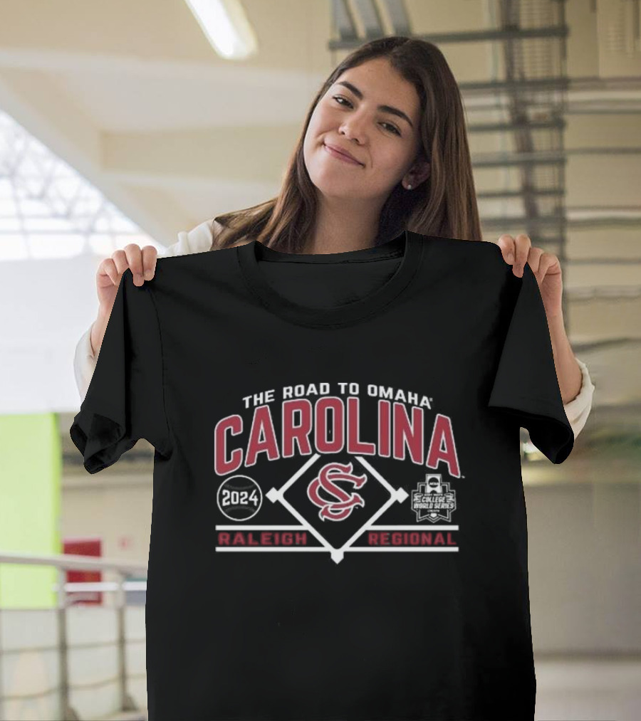 Carolina Baseball 2024 Road to Omaha Raleigh Regional College World Series T-Shirt