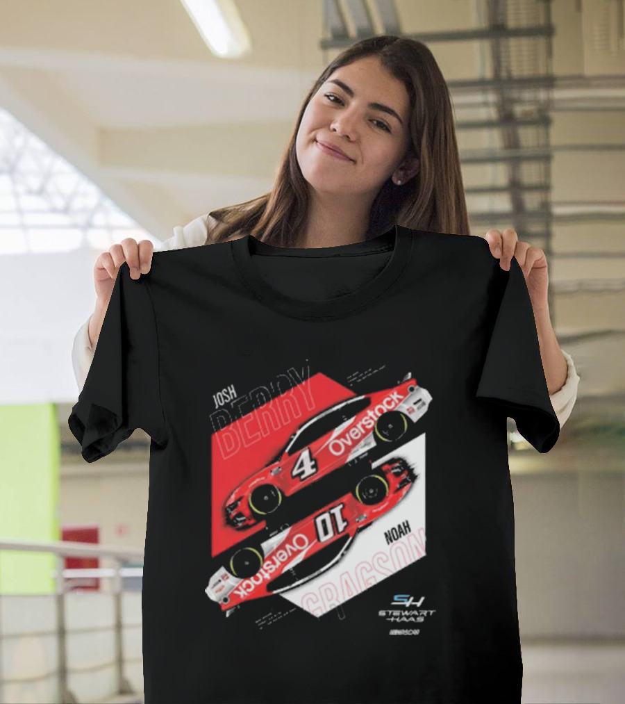 Josh Berry Noah Gragson Overstock Stewart-Haas Racing Car Designs NASCAR T-Shirt