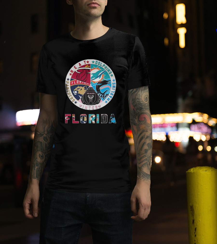 Florida Heat Dolphins Marlins Inter Panthers Sports T-Shirt