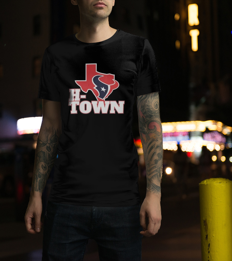 Houston Texans H-Town Texas Outline T-Shirt