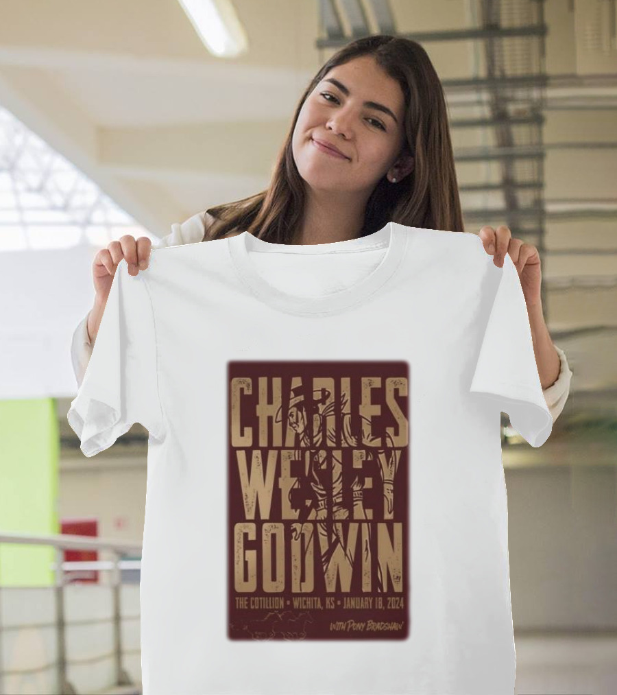 Charles Wesley Godwin The Cotillion Wichita KS January 18 2024 with Pony Bradshaw T-Shirt